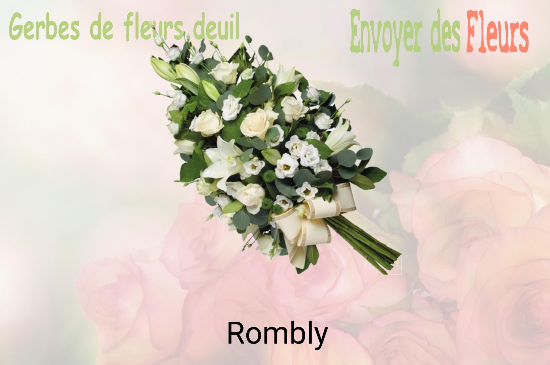 Gerbe de fleurs de deuil livrée à Rombly